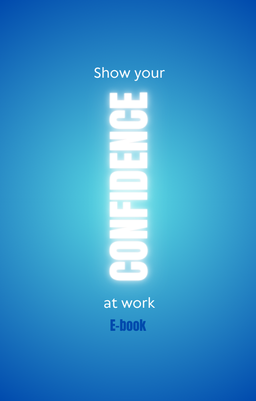 e-book cover, blue, illustration, „show your confidence at work"