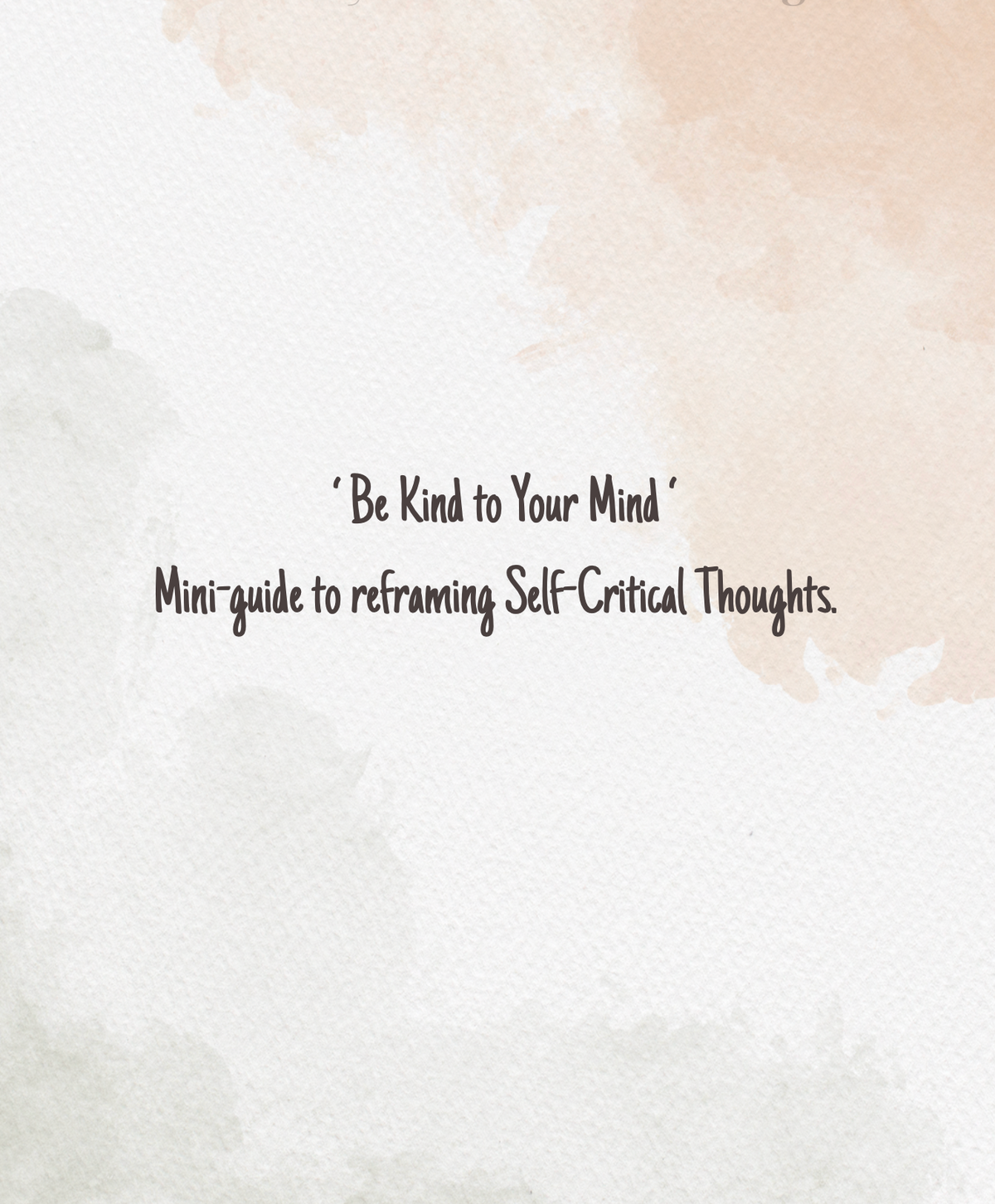 Be Kind to Your Mind - FREE worksheet