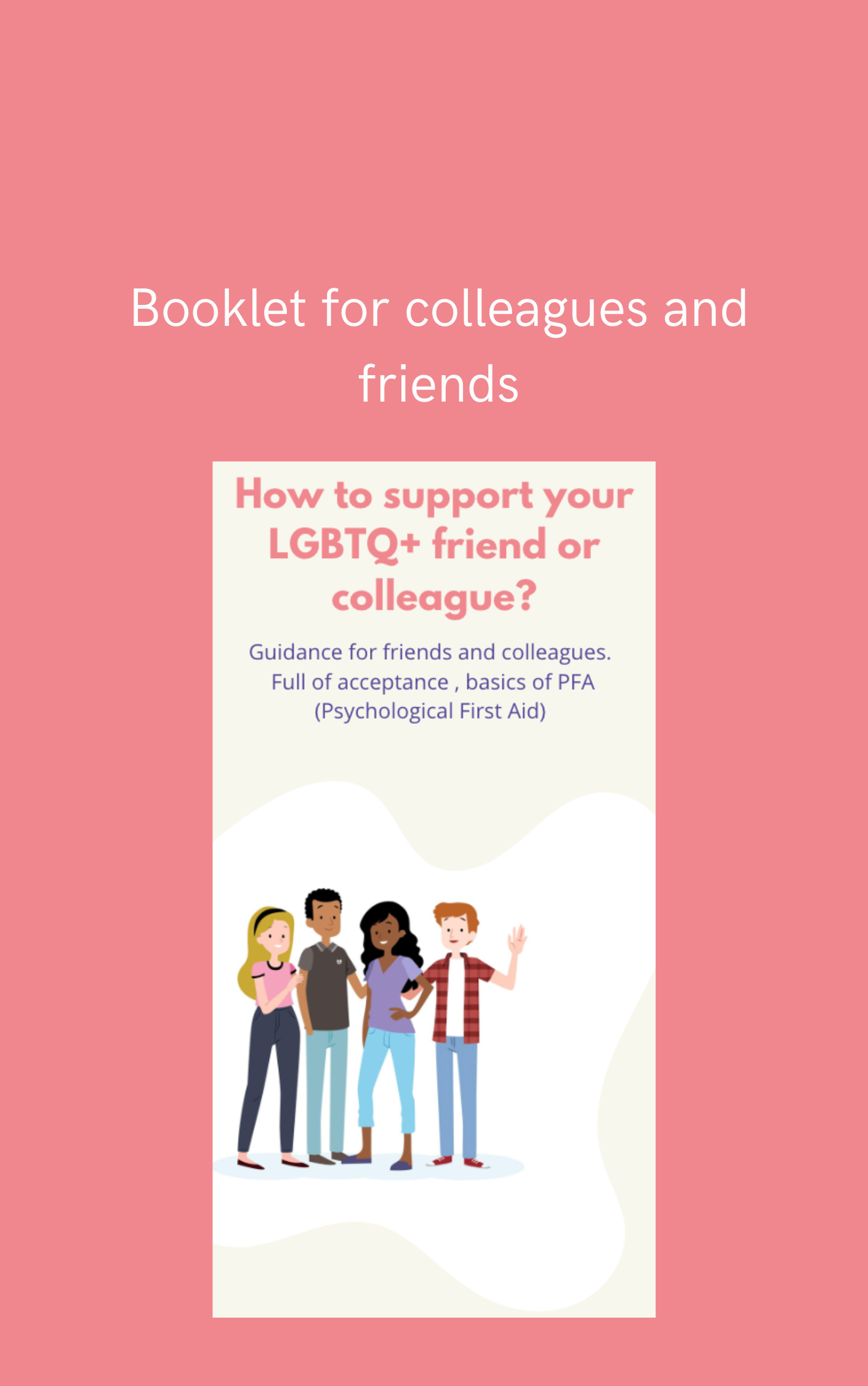 booklet cover, illustration, „How to support your LGBTQ+ friend or colleague?"